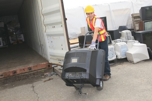 Various types of construction waste materials