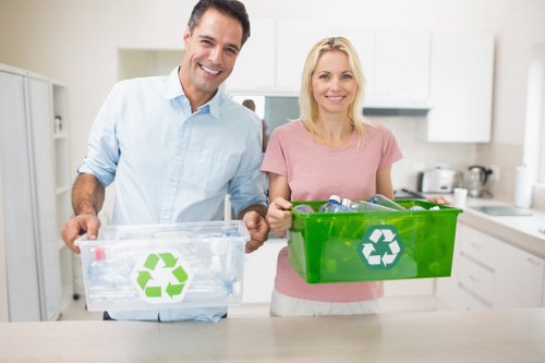 Various types of business waste ready for recycling in Wimbledon